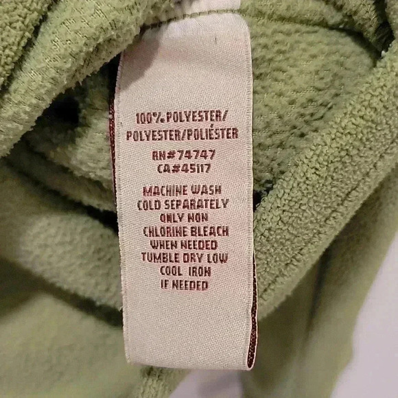 Natural Reflections Long Sleeve Quarter Zip Green Fleece Size Large - Picture 5 of 6
